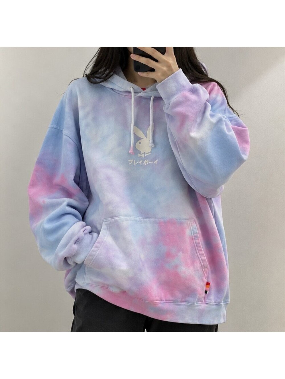 Playboy Tie-Dye Hoodie with Bunny Logo
